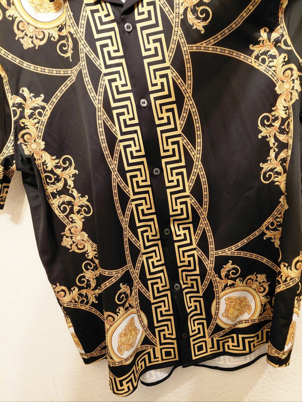 Rare Vintage Gianni Versace Baroque Print Short Sleeve Button-Down Shirt Meduim - Picture 3 of 12